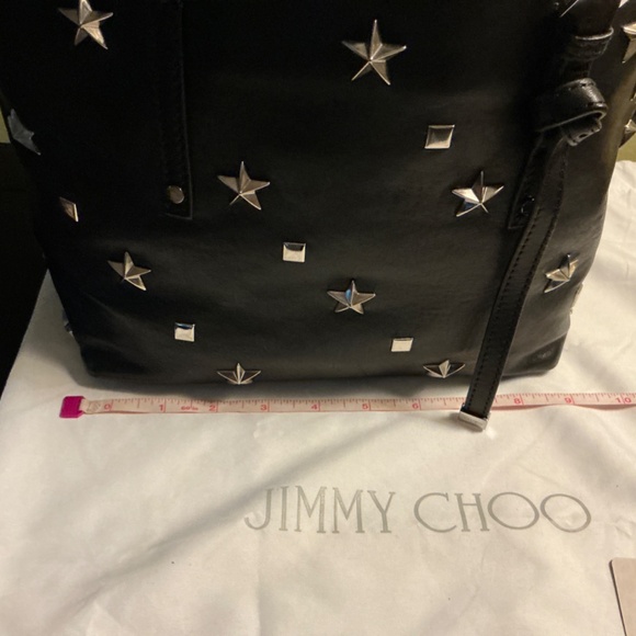 Jimmy Choo Calfskin Sasha Mini Star & Square Studded Tote - Picture 8 of 9